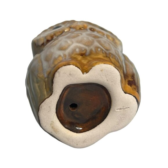 Blue Ceramic Owl Toothpick Holder Brown Accents Decorative Kitchen Charm 3” - Picture 7 of 8